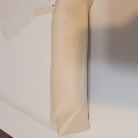 PU LeatherSmall Slim Cosmetic Pouch Storage Waterproof Zipper Pouch White - Picture 2 of 4